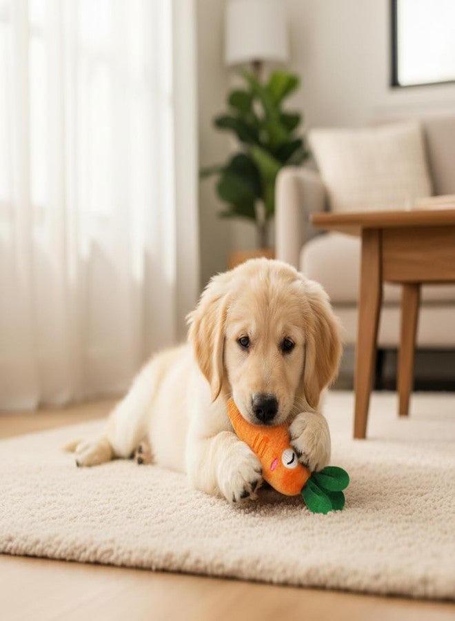 Tustao 4 Pcs Soft Dog Toys Cute Carrot Plush Chew Squeaker Plush Dog and Cat Toys with Multi-Squeaks Sound Pet Puppy Supplies Funny Squeak - Image 3